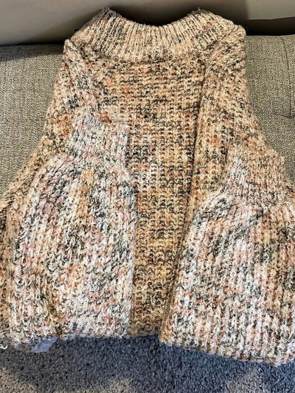 Boucle Sleeveless Sweater in Pink & Brown